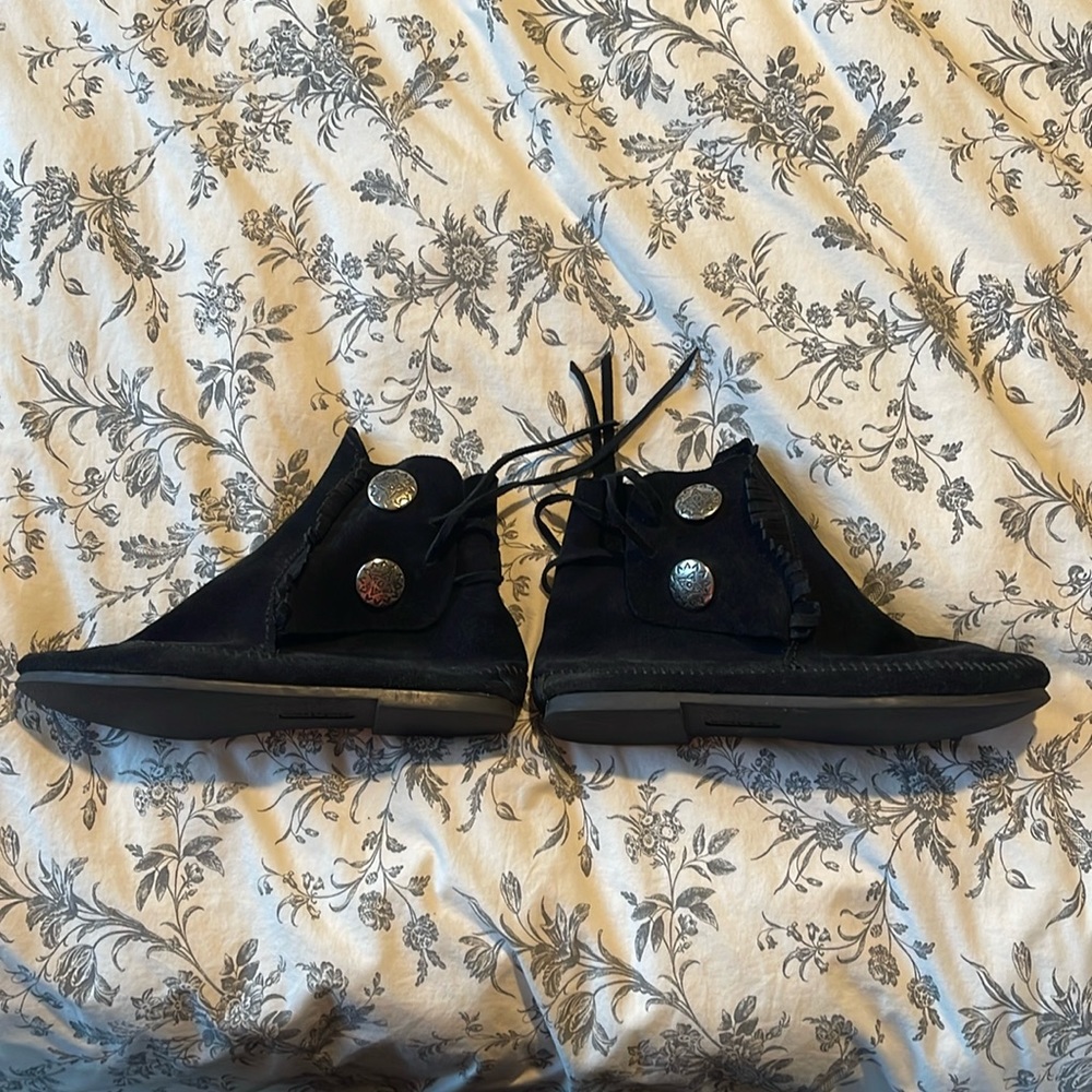 Minnetonka Two-Button Hardsole Bootie